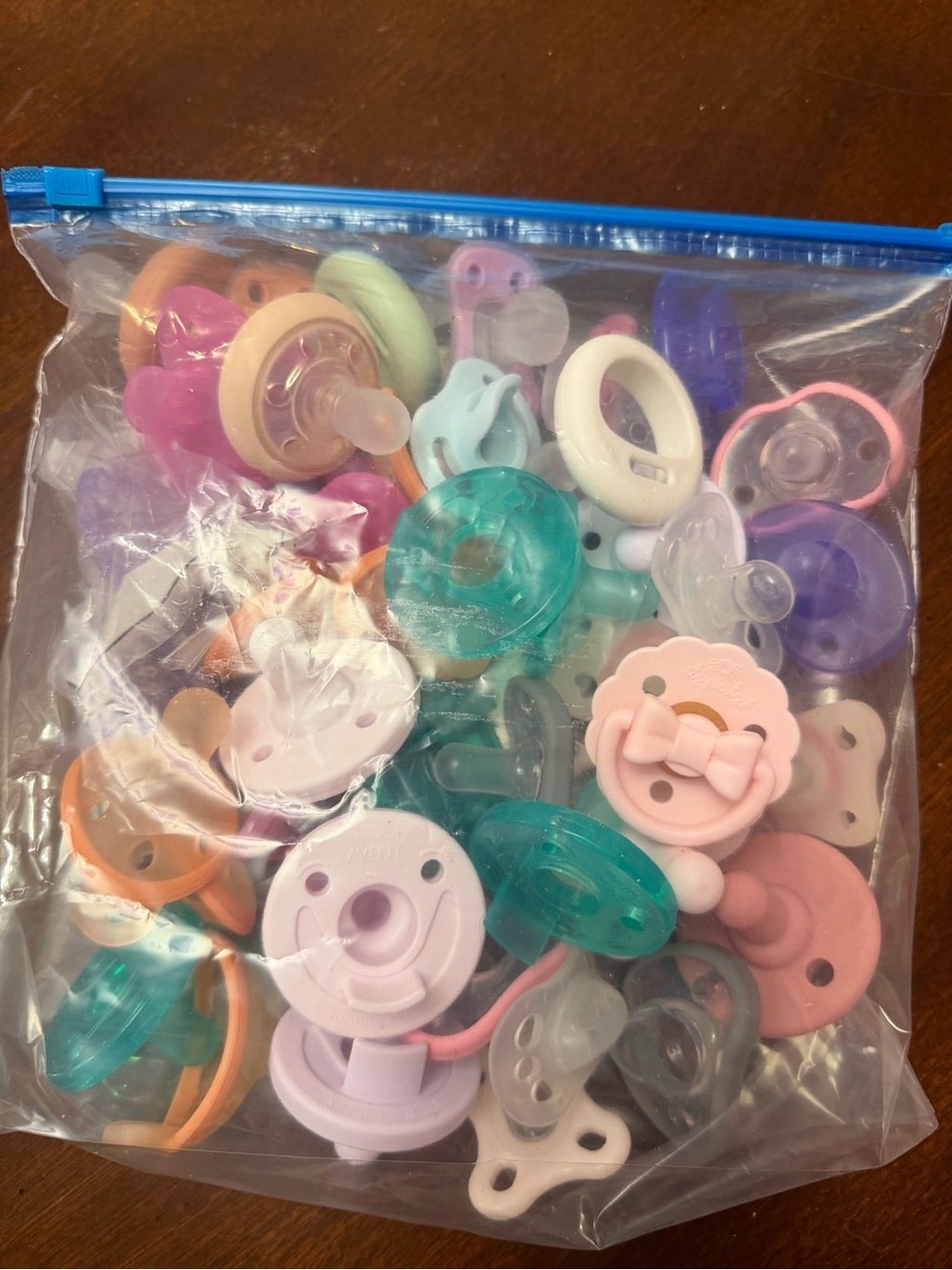 Assorted Pastel Baby Pacifiers - Multipack (Pink, Teal, Purple, Mint, Peach)